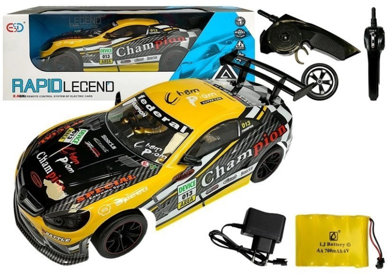 Lean Toys Sportovní rádiem řízené auto 2,4 GHz žluté