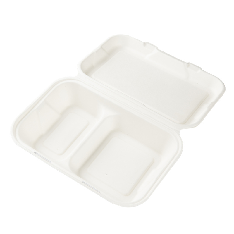 EcoPack Menu box z cukrové třtiny 251x166x47/63 mm 2-dílný 1000 ml bílý bal/50 ks Balení: 50