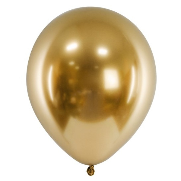 Moje Party BALÓNEK latexový chromový/zlatý 33 cm