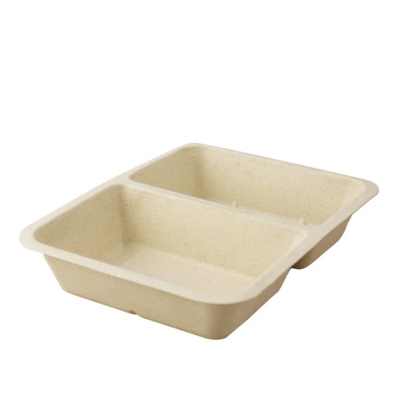 EcoRevolution Obaly EKO - BIO miska 2D cukrová třtina 227x178x50 mm béžová 50 ks
