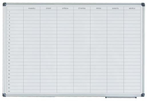 Tabule magnetická Filux plánovací 60 × 90 cm - týdenní