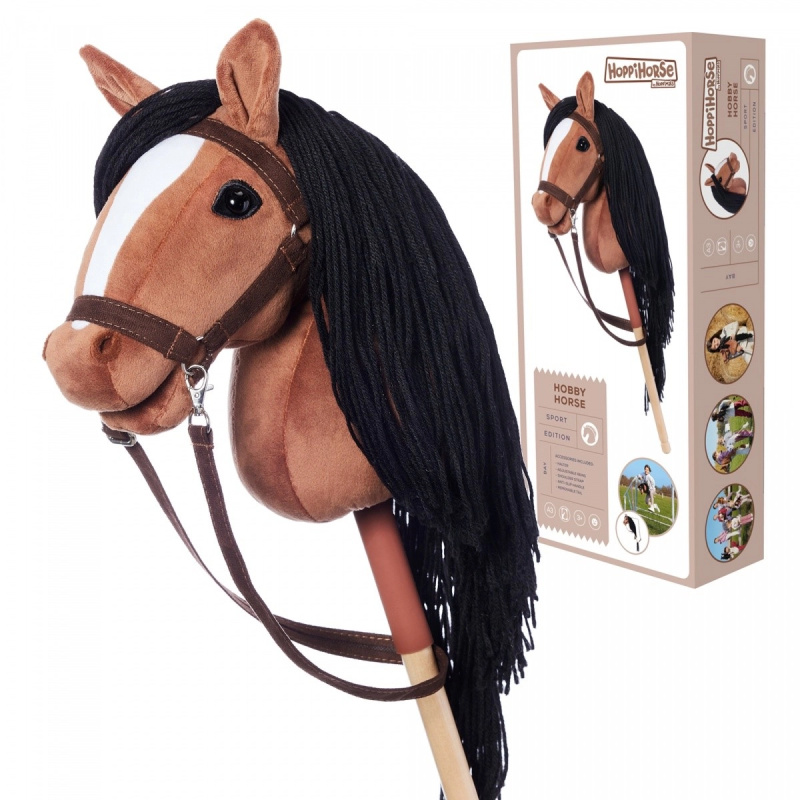 Kůň na tyči Hobby Horse HOPPIHORSE tmavě hnědý