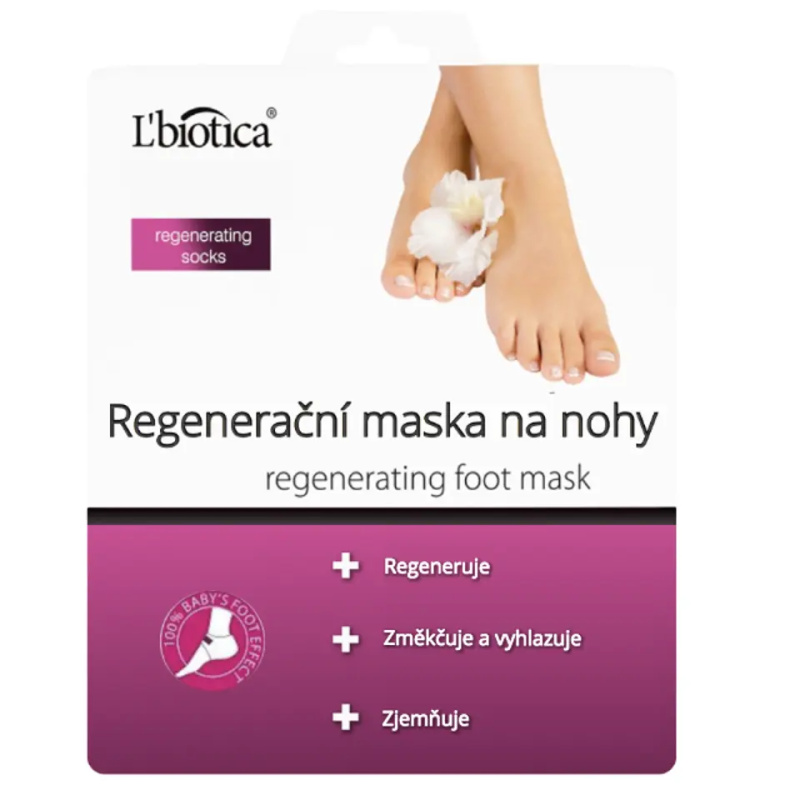 L’biotica Masks regenerační maska na chodidla ve formě ponožek 32 ml