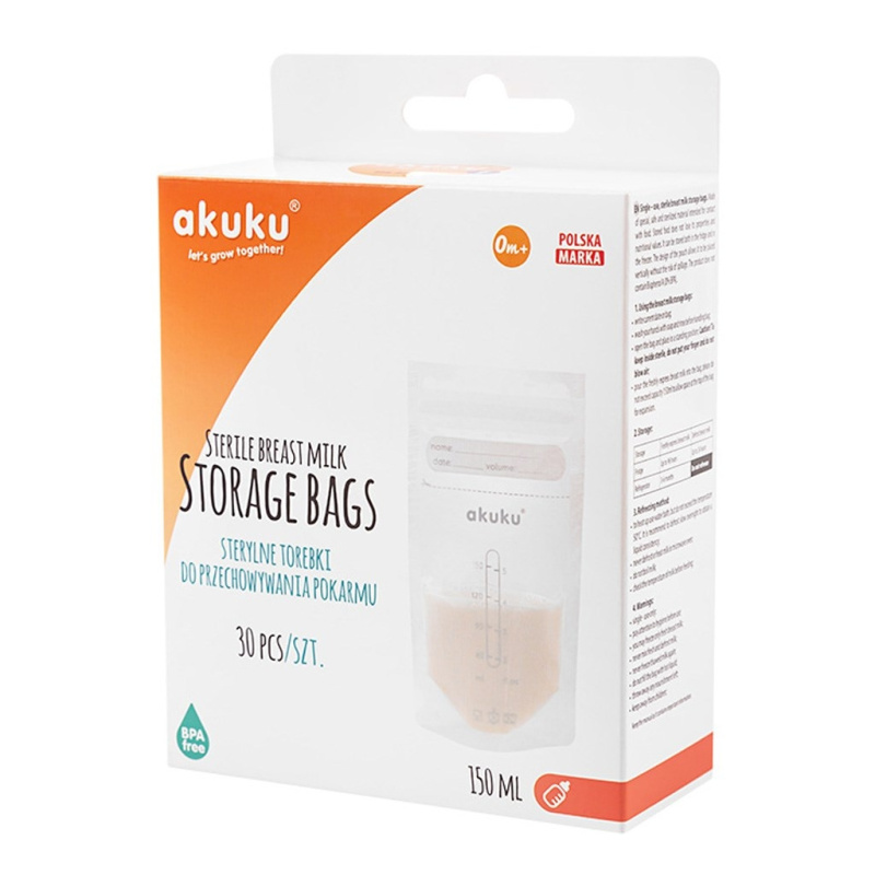 Akuku Jednorázové sterilní sáčky na skladování pokrmů - 150 ml, 30 ks