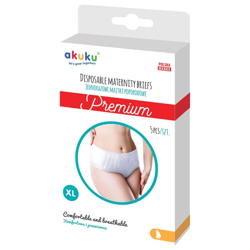 Jednorázové poporodní kalhotky Akuku Premium XL, 5 ks
