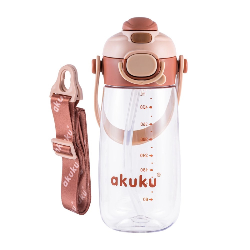Školní láhev se slámkou Akuku 480 ml mocha