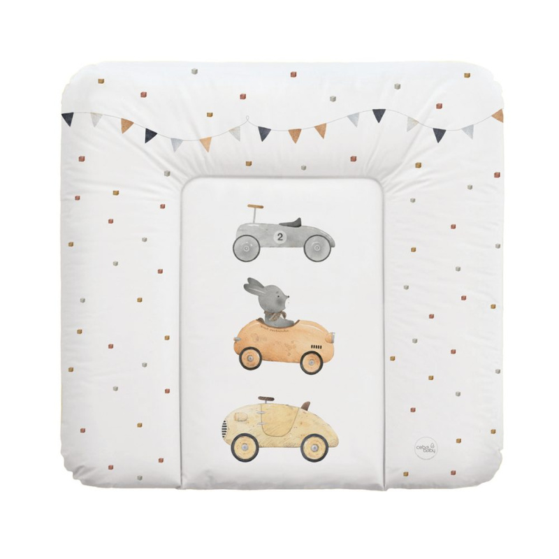 Ceba Baby měkká přebalovací podložka na komodu basic bunny driver 75 × 72 cm