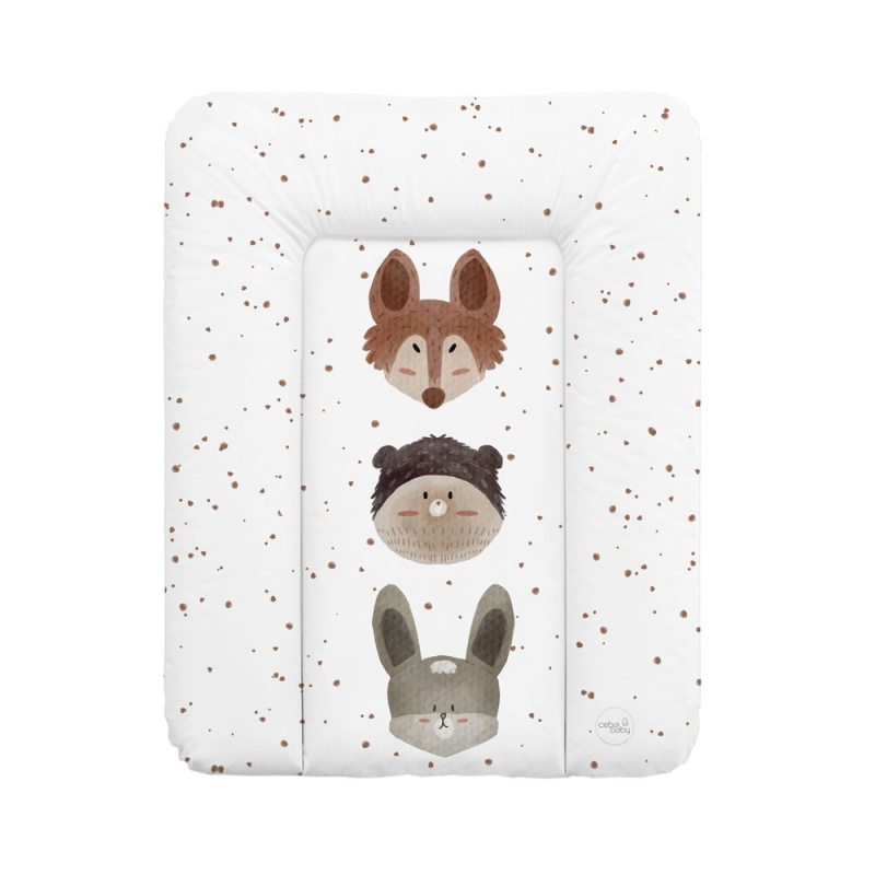 Ceba Baby měkká přebalovací podložka na komodu basic cute animals 50 × 70 cm