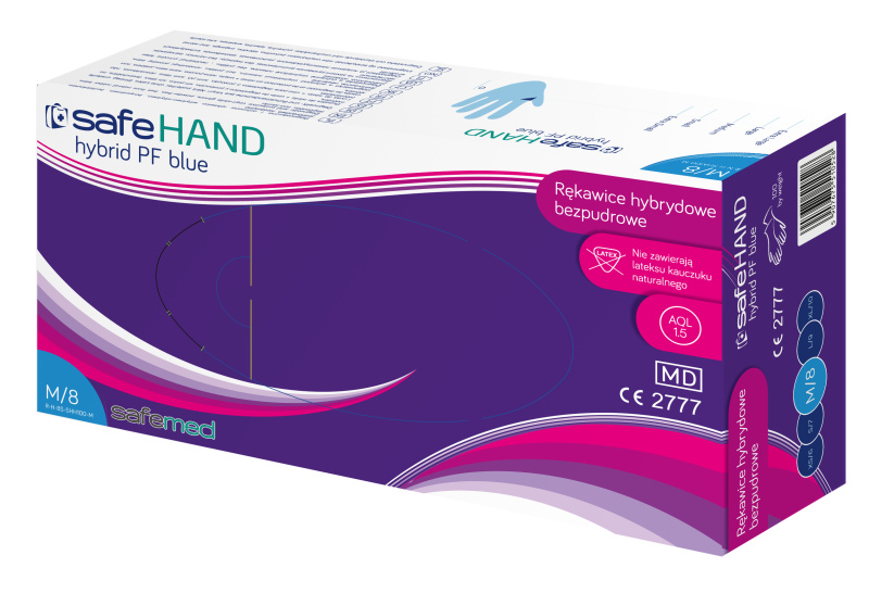 SafeMed Nitrilové ochranné rukavice safeHAND hybrid, velikost XS, S, M, L, XL, 100 ks Velikost: XL