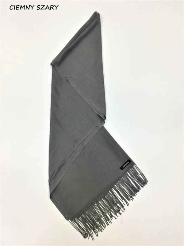 Dámská hladká šála 322 DARK_GREY 174x72