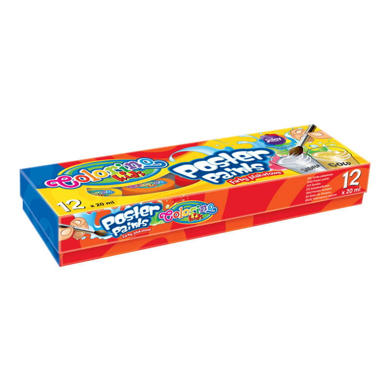 Colorino Tempery 12 barev, zlatá+stříbrná