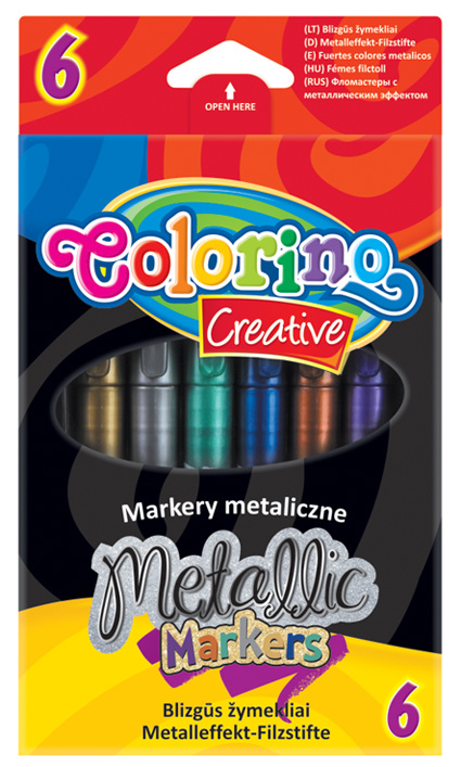Fixy Colorino - Metalické, 6 barev