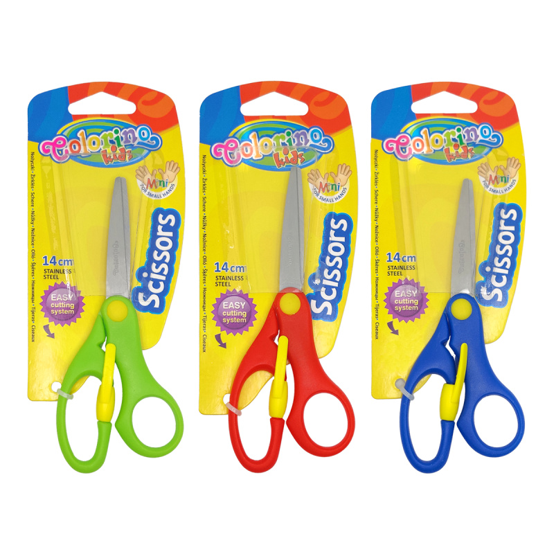 Dětské nůžky se zarážkou Colorino - 13,8 cm - mix barev