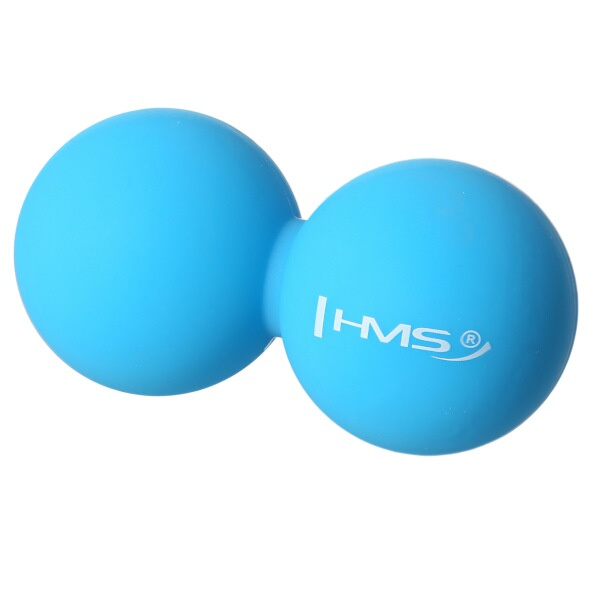 HMS Dvojitý masážní míč Lacrosse ball BLC02 modrý - 6,5cm