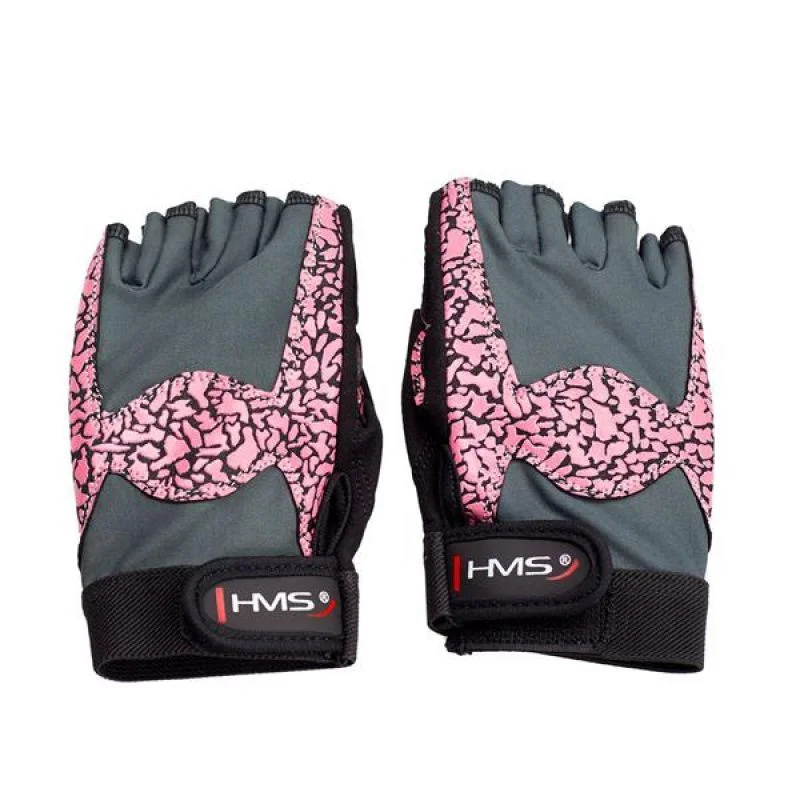 Gymnastické rukavice Pink/Gray W HMS RST03 r.M dámské NEUPLATŇUJE SE