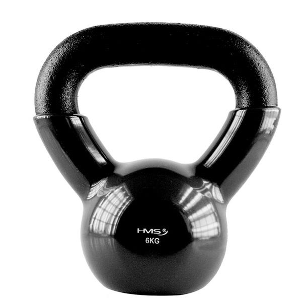 HMS Kettlebell pokrytý vinylem KNV černý - 6kg