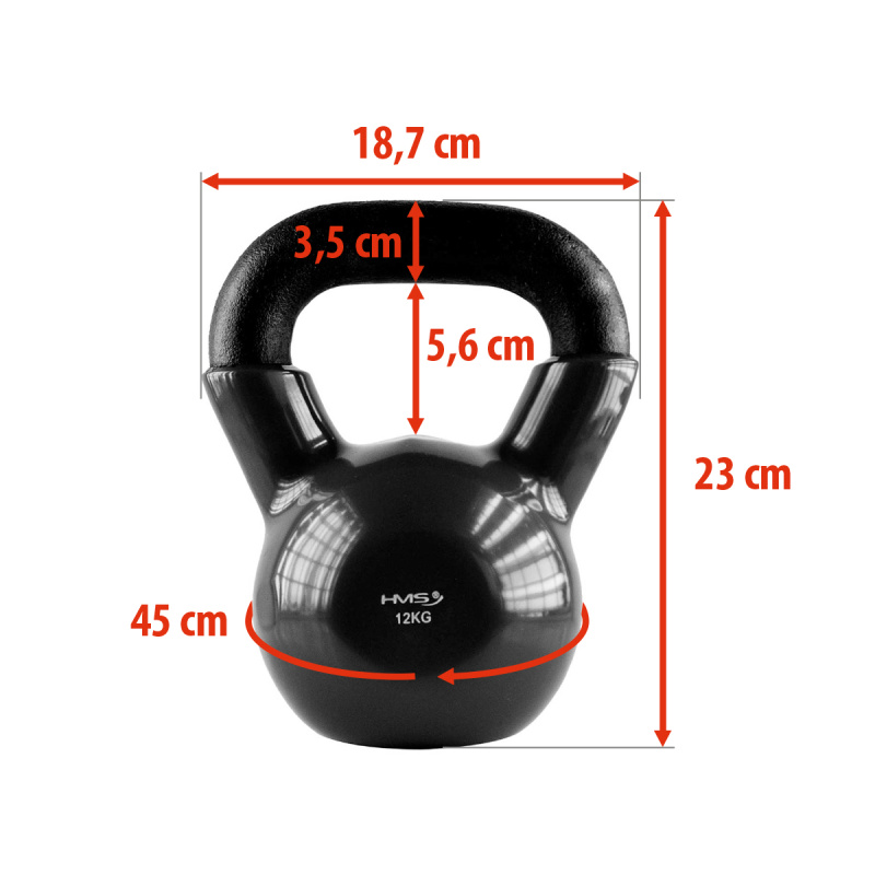 hms Kettlebell pokrytý vinylem KNV12