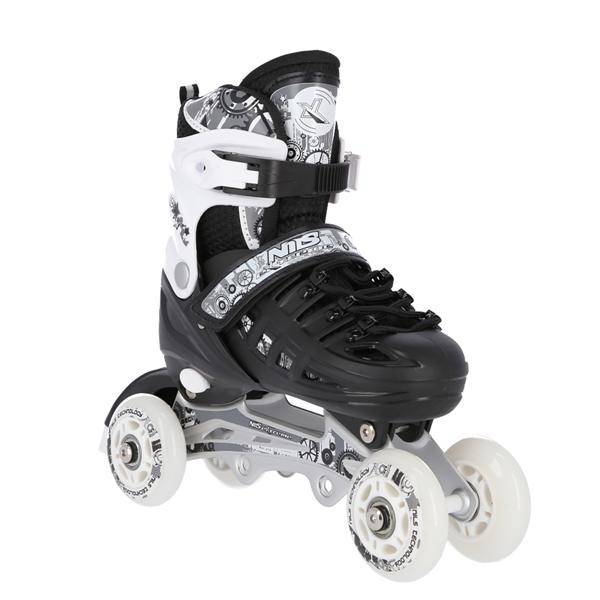 NH10905 ČERNÉ VEL.S(31-34) ZIMNÍ BRUSLE 4V1 NILS EXTREME