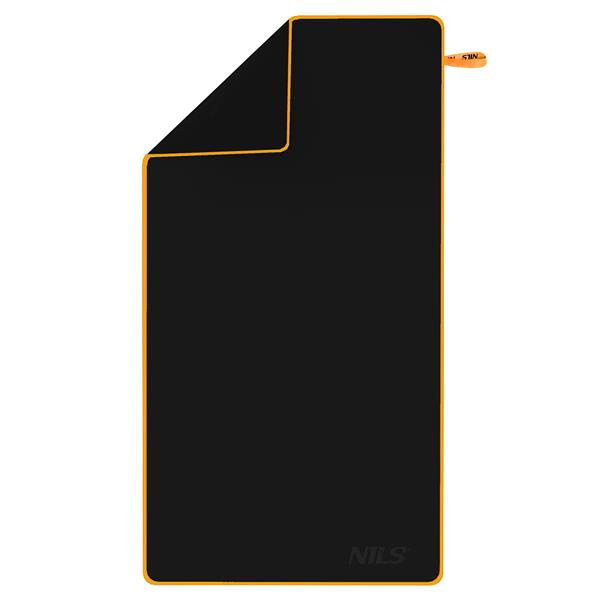 NILS Camp NCR12 ručník z mikrovlákna černo-oranžový 180 x 100 cm