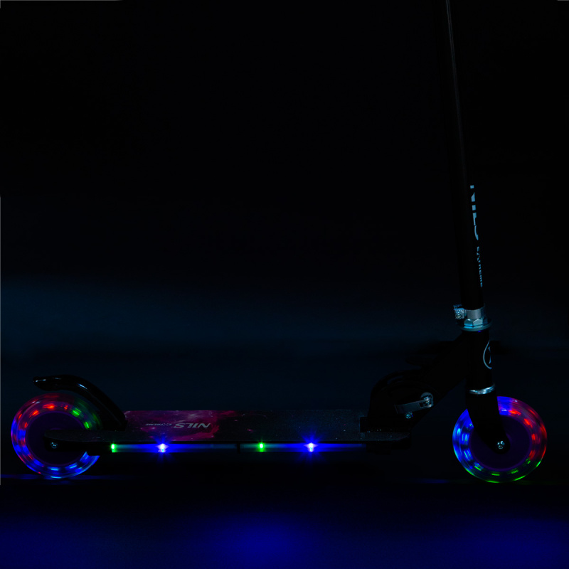 NILS Extreme skládací koloběžka HD025 led fialová