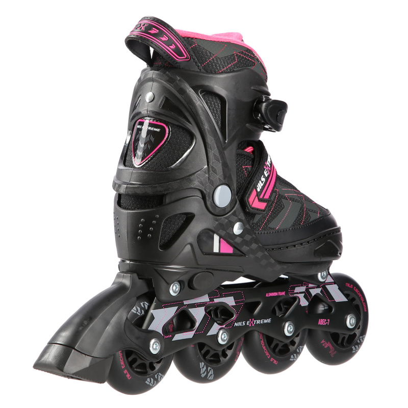 NA11002 A RŮŽOVÉ VEL.M(35-38) KOLEČKOVÉ BRUSLE NILS EXTREME