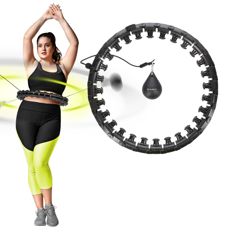 HMS Masážní hula hoop se závažím HHW12  plus size černá