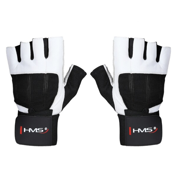RST04 BÍLÉ VEL.L FITNESS RUKAVICE HMS