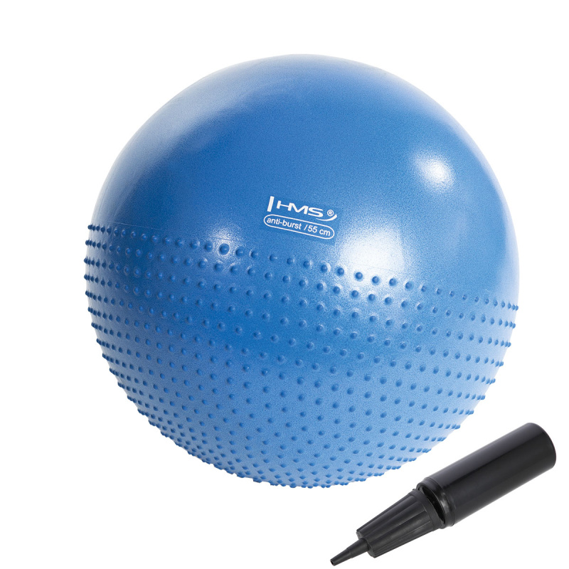 YB03N 55CM MODRÝ MASÁŽNÍ GYMNASTICKÝ MÍČ HMS