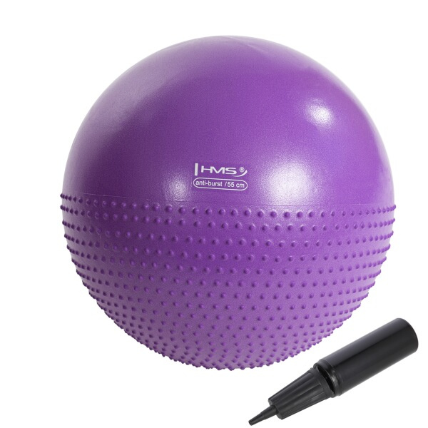 YB03N 55CM FIALOVÝ MASÁŽNÍ GYMNASTICKÝ MÍČ HMS