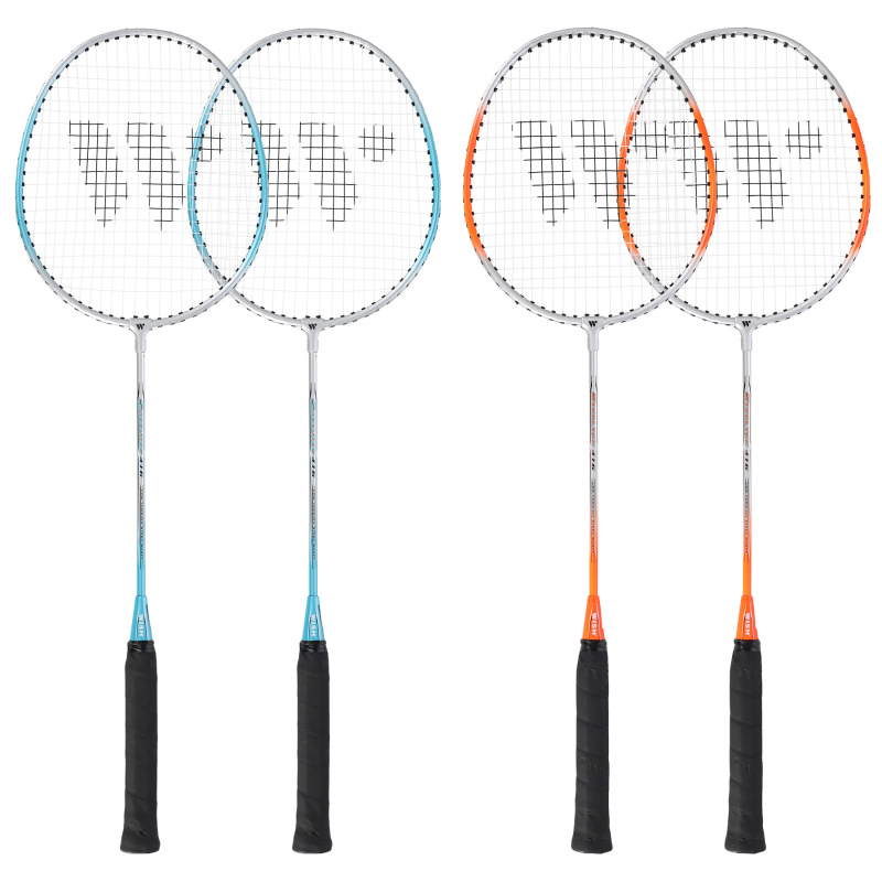 Sada badmintonových raket Wish Steeltec pro rekreační hru (4 rakety, 3 košíčky, obal)