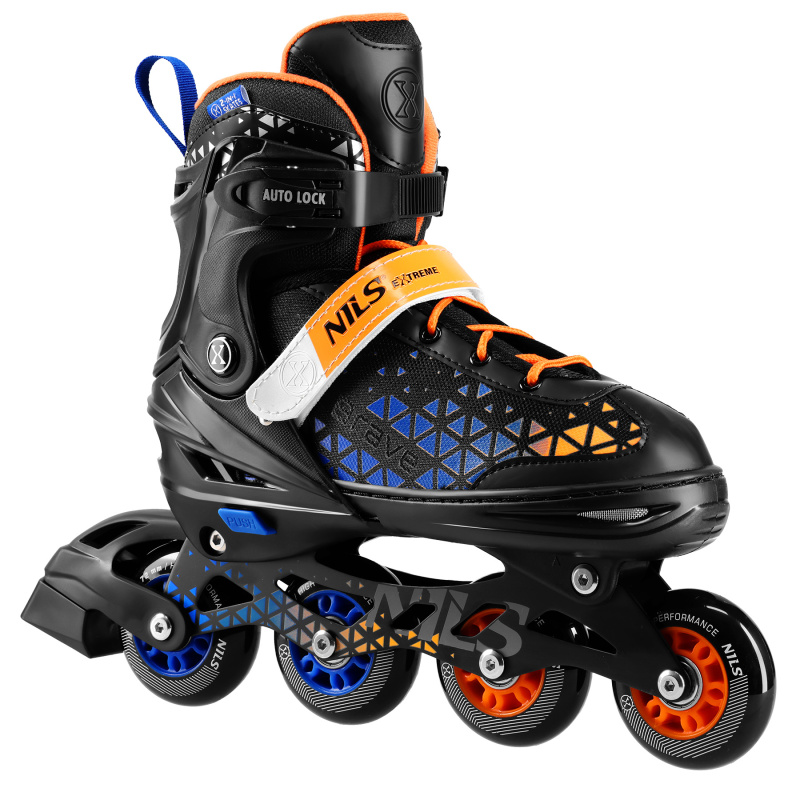 NH18190A MODRÉ VEL.L(39-43) KOLEČKOVÉ BRUSLE 2V1 BRAVE NILS EXTREME