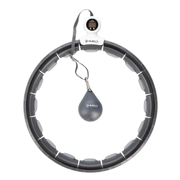 HHM15 ČERNÁ HULA HOOP OBRUČ SE ZÁVAŽÍM, MAGNETY A POČÍTADLEM HMS