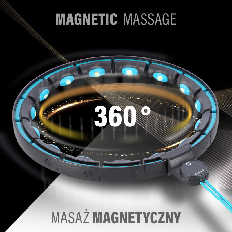 HMS Masážní hula hoop černá / tyrkysová HHM17