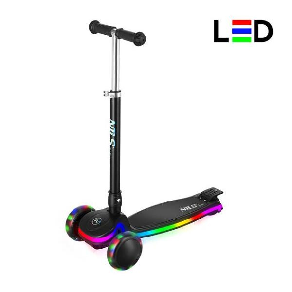 NILS Fun dětská tříkolová koloběžka s led deckem HLB1306