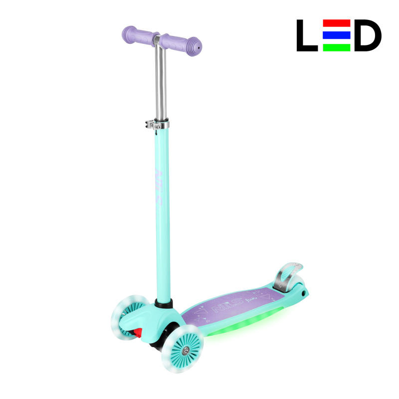 NILS Fun dětská tříkolová koloběžka HLB1310 s led fialová