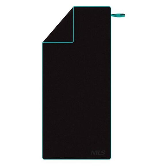 NILS Ručník z mikrovlákna NCR13 černý/modrý 200 x 90 cm