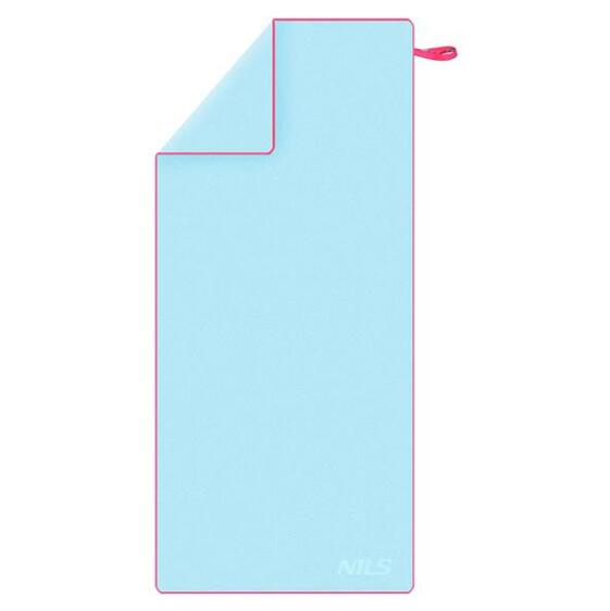 NILS Ručník z mikrovlákna NCR13 světle modrý/růžový 200 x 90 cm