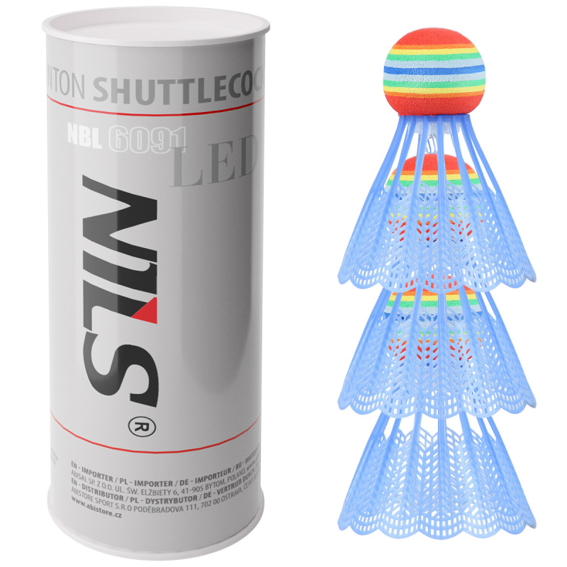 NBL6091 BADMINTONOVÉ MÍČKY S LED 3 KS NILS