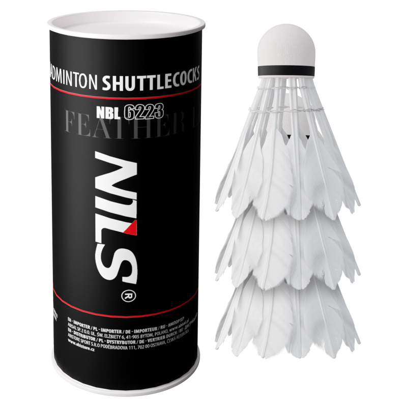 NBL6223 BADMINTONOVÉ MÍČKY Z PEŘÍ S LED 3 KS NILS