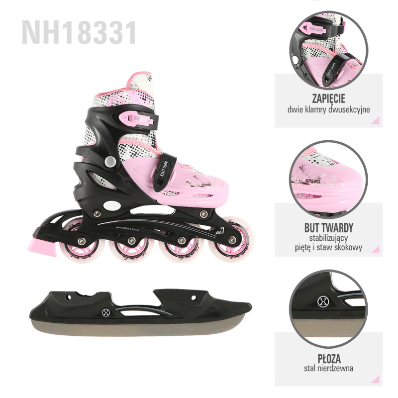 NH18331 RŮŽOVÉ VEL. M(35-38) 4V1 BRUSLE NILS EXTREME