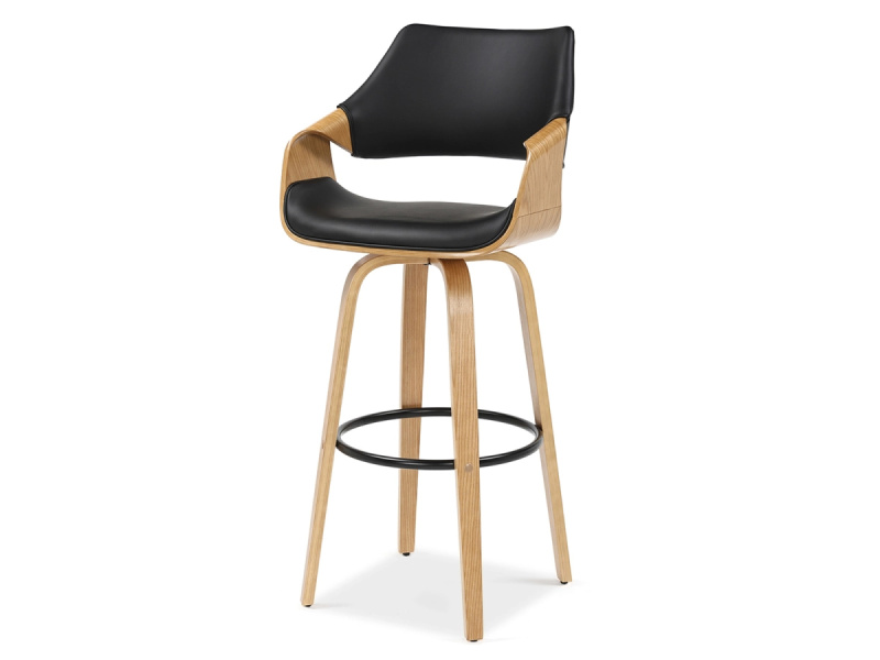Designová barová židle NENET - dub / černá