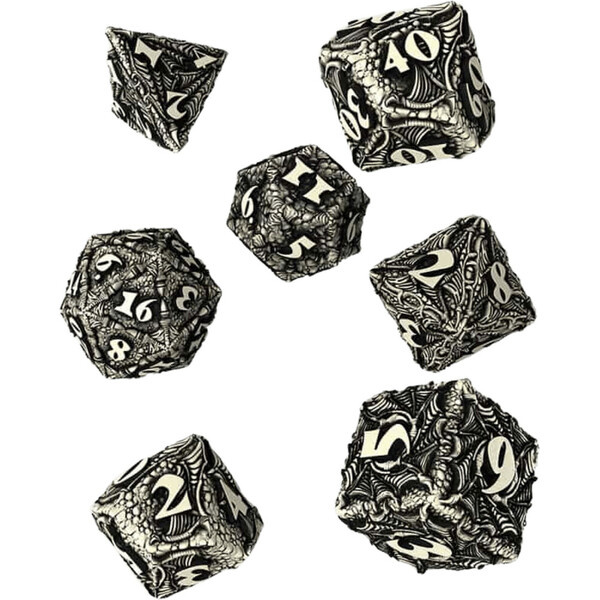 Sada 7 kostek Dracopolis Dice Set - The Scandinavian Blackfang - SDCP01 Eukalyptově zelená