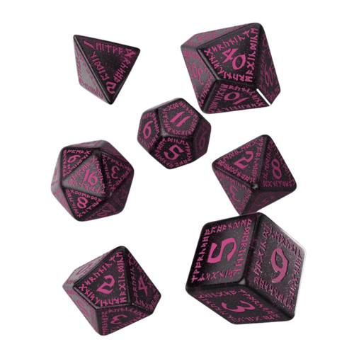 Sada runových kociek - Black-Magenta
