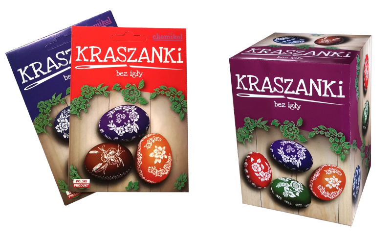 Kraslice – sada 3 potravinářských barviv a samolepek
