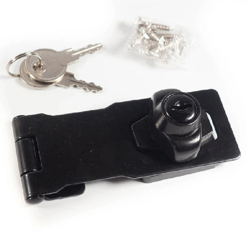 Domax Petlice zamykací WHK1 černá 120 x 40 mm s bezpečnostním zámkem a klíči