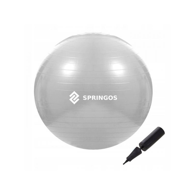 Gymnastický míč 75 cm + pumpička SPRINGOS DYNAMIC šedý