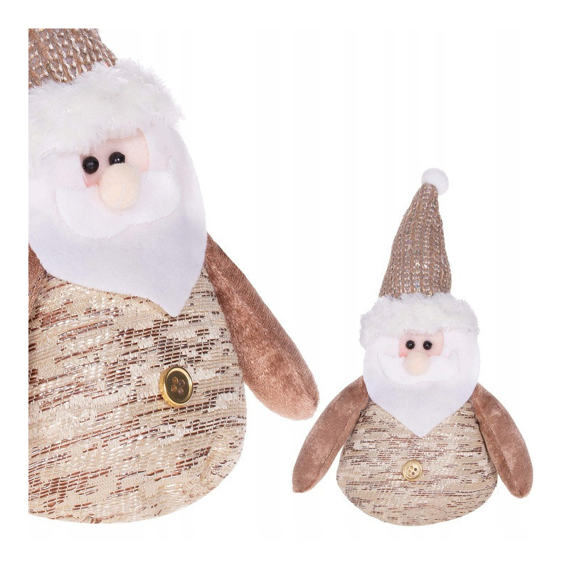 Vánoční Santa Claus 22 cm, béžovo-hnědý