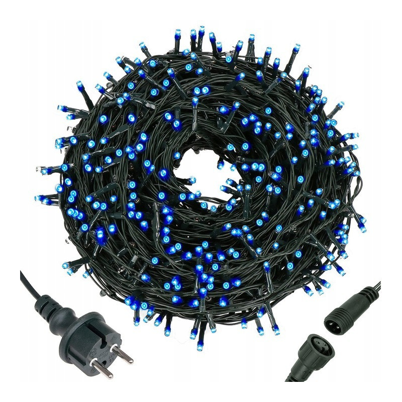 LED světelný řetěz - 31,5m, 500LED, IP44, modrá