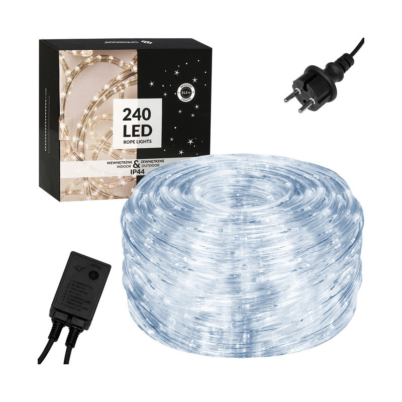 LED světelná hadice - 30m, 720LED, 8 funkcí, IP44, studená bílá