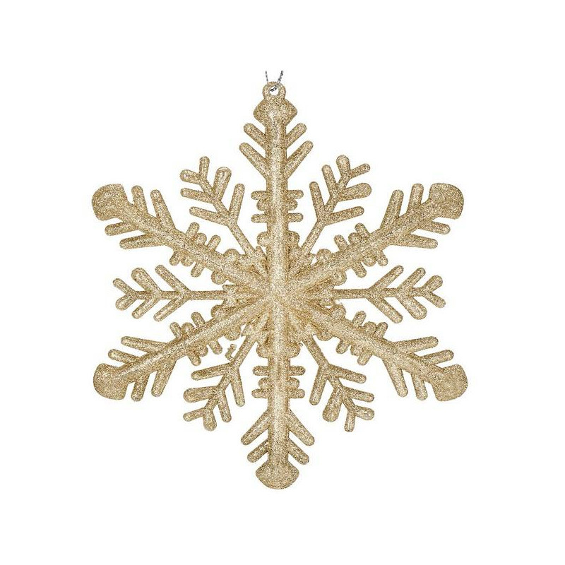 Vánoční ozdoba - Sněhová vločka se třpytkami 30cm, zlatá
